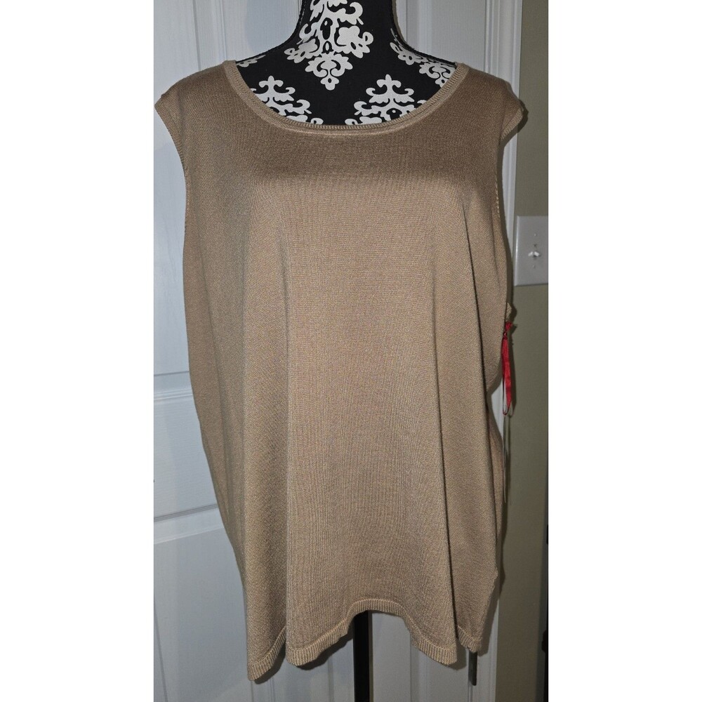 Ruby Rd. Woman 3X sweater Vest Pullover Camel Beige Tan New With Tags